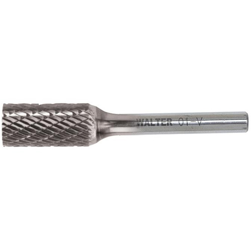 Double Cut Cylindrical Carbide Burr, 1/4" Dia., 1/4" Shank, 5/8" Depth of Cut Groupe Belzile Dickner