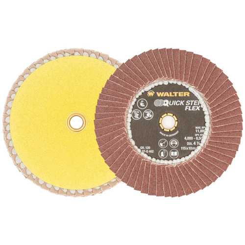 QUICK-STEP FLEX Flap Disc, 4-1/2" x Type 29, 120 Grit, Aluminum Oxide Groupe Belzile Dickner