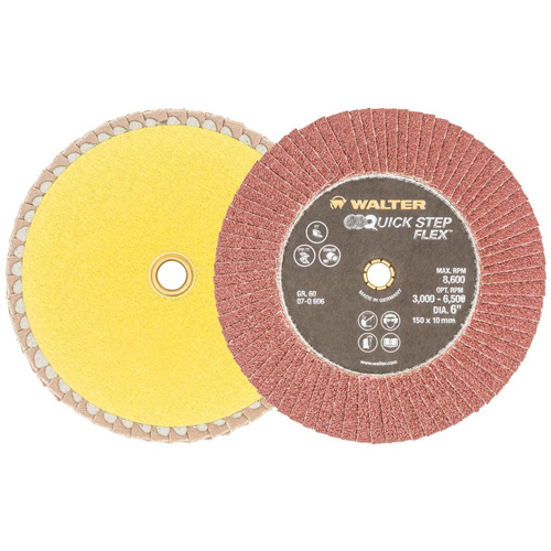 QUICK-STEP FLEX Flap Disc, 6" x Type 29, 60 Grit, Aluminum Oxide Groupe Belzile Dickner