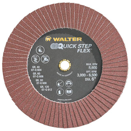 QUICK-STEP FLEX Flap Disc, 6" x Type 29, 80 Grit, Aluminum Oxide Groupe Belzile Dickner
