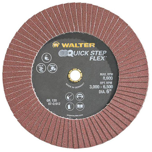 Disque &agrave; lamelles QUICK-STEP FLEX, 6" x Type 29, Grain 120, Oxyde d'aluminium Groupe Belzile Dickner