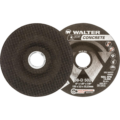 Depressed Centre Grinding Wheels - Concrete Type 27, 5" x 1/8", 7/8" Arbor, Type 27 Groupe Belzile Dickner
