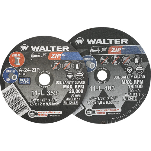 Zip Cut-Off Wheel, 4" x 1/4", 3/8" Arbor, Type 1 Groupe Belzile Dickner