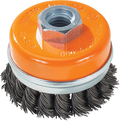 Brosse boisseau &agrave; fils nou&eacute;s avec anneau, 3" dia. x 5/8"-11 arbre Groupe Belzile Dickner