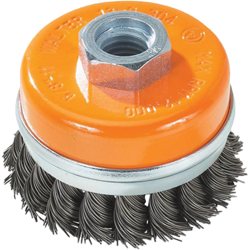 Knot-Twisted Wire Cup Brush, 5" Dia. x 5/8"-11 Arbor Groupe Belzile Dickner