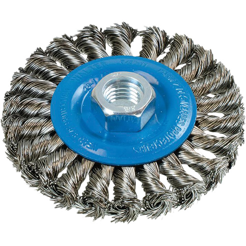 Brosse rotative &agrave; fils nou&eacute;s large, Arbre 5/8"-11, Acier Groupe Belzile Dickner