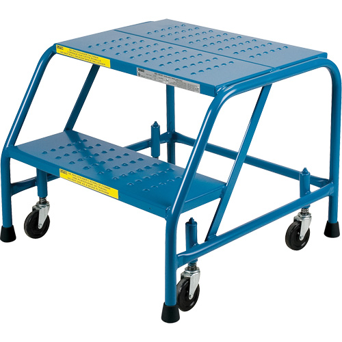 Rolling Step Ladder, 2 Steps, 18" Step Width, 19" Platform Height, Steel Groupe Belzile Dickner