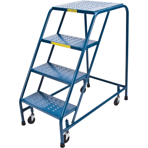 Rolling Step Ladder, 4 Steps, 18" Step Width, 37" Platform Height, Steel Groupe Belzile Dickner