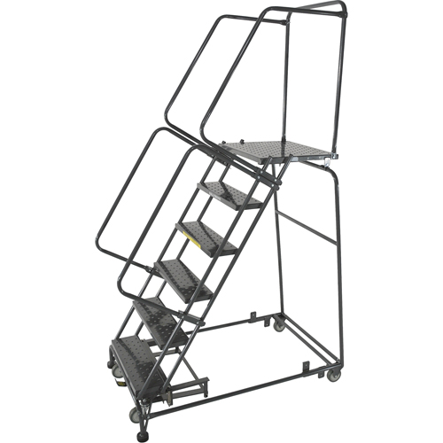 &eacute;chelles roulantes avec pied verrouillable activ&eacute; par le poids, 6 marches, Largeur de la marche 24", Hauteur de la plateforme 60", Acier Groupe Belzile Dickner