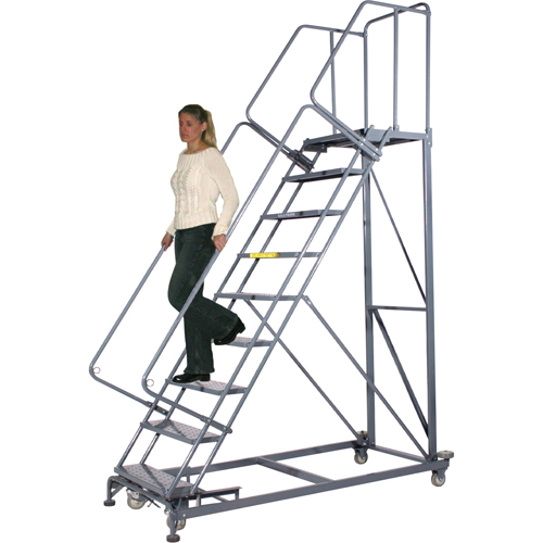 Heavy-Duty Stairway Slope Ladders, 12 Steps, Perforated, 50° Incline, 120" High Groupe Belzile Dickner