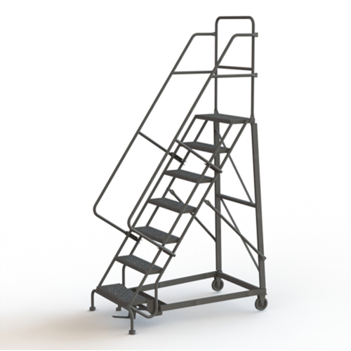 Heavy Duty Rolling Ladder, 7 Steps, 24" Step Width, 70" Platform Height, Steel Groupe Belzile Dickner