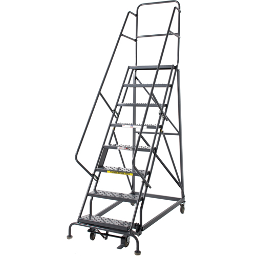 &eacute;chelles roulantes robustes, 8 marches, Largeur de la marche 24", Hauteur de la plateforme 80", Acier Groupe Belzile Dickner