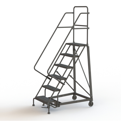 Heavy Duty Rolling Ladder, 6 Steps, 24" Step Width, 60" Platform Height, Steel Groupe Belzile Dickner