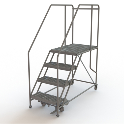 Mobile Work Platform, Steel, 4 Steps, 40" H, 35" D, 24" Step, Serrated Groupe Belzile Dickner