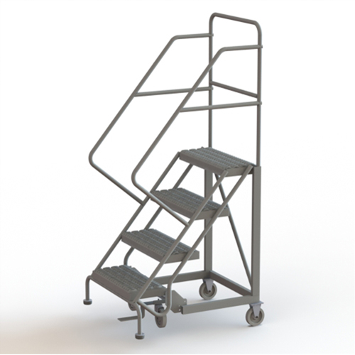 Safety Slope Rolling Ladder, 4 Steps, Serrated, 50° Incline, 40" High Groupe Belzile Dickner