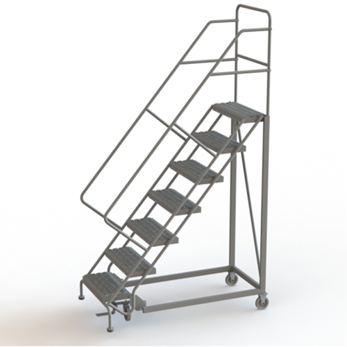 Safety Slope Rolling Ladder, 7 Steps, Serrated, 50° Incline, 70" High Groupe Belzile Dickner
