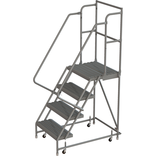 Deep Top Step Rolling Ladder, 4 Steps, 24" Step Width, 40" Platform Height, Steel Groupe Belzile Dickner
