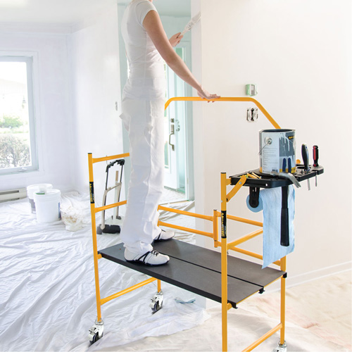 Jobsite Series 4' Safety Rail & Tool Shelf Scaffold Kit, Steel Frame, 49-1/2" D x 57-3/4" H Groupe Belzile Dickner