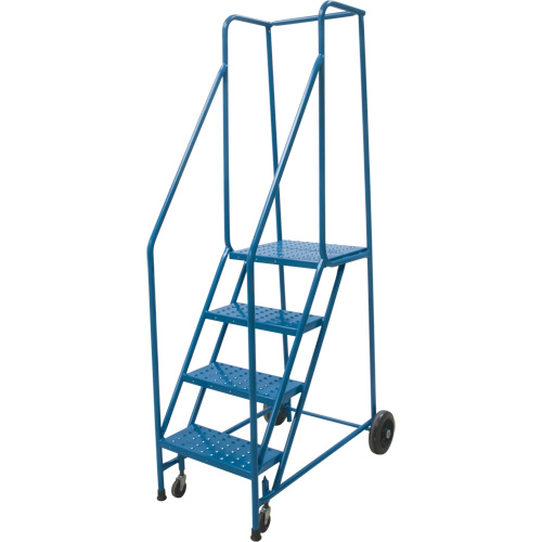 Rolling Step Ladder, 4 Steps, 18" Step Width, 37" Platform Height, Steel Groupe Belzile Dickner