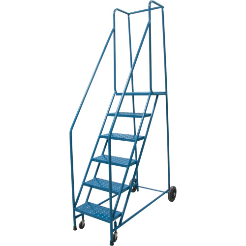 Escabeau roulant, 6 marches, Largeur de la marche 18", Hauteur de la plateforme 55", Acier Groupe Belzile Dickner