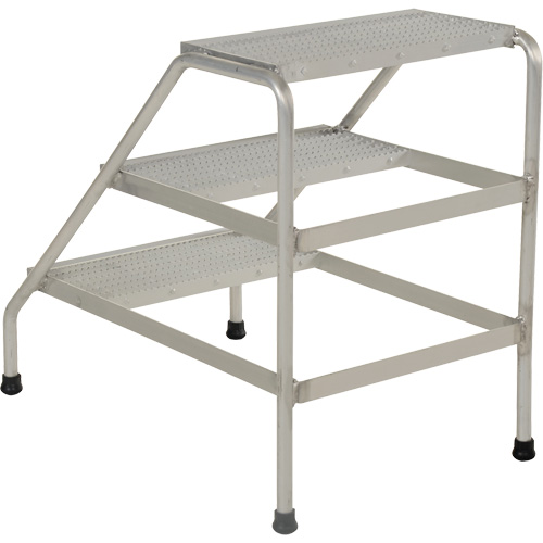 Aluminum Step Stand, 3 Step(s), 22-13/16" W x 34-9/16" L x 30" H, 500 lbs. Capacity Groupe Belzile Dickner