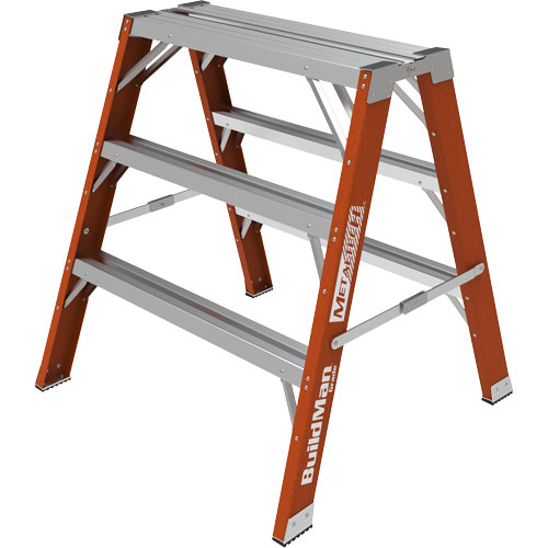 Escabeau chevalet &eacute;tabli Buildman, 3' ha x 34,75" la x 33,25" pr, Capacit&eacute; de 300 lb, Fibre de verre Groupe Belzile Dickner
