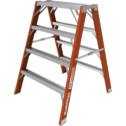 Buildman Step-up Workbench, 4' H x 36.25" W x 40.5" D, 300 lbs. Capacity, Fibreglass Groupe Belzile Dickner