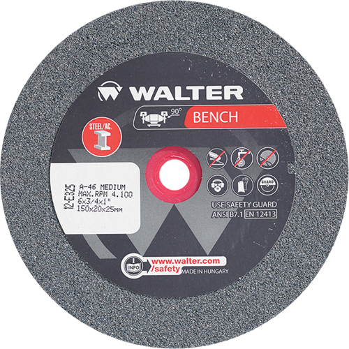 Bench Grinding Wheels, 6" x 3/4", 1" Arbor, 1 Groupe Belzile Dickner