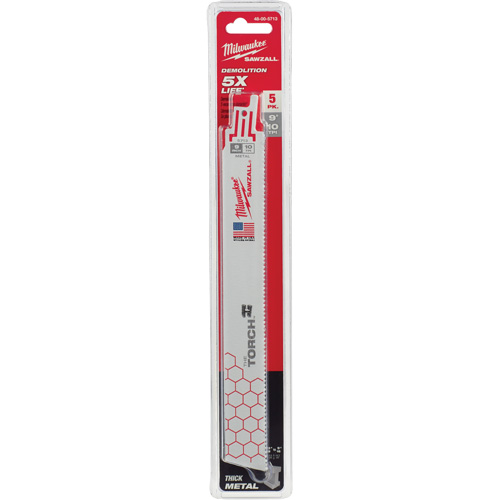 Lames The Torch Sawzall, Bim&eacute;tal, 10 Dents par pouce, 9" lo x 1" la Groupe Belzile Dickner