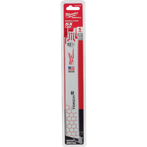 Lames The Torch Sawzall, Bim&eacute;tal, 14 Dents par pouce, 9" lo x 1" la Groupe Belzile Dickner