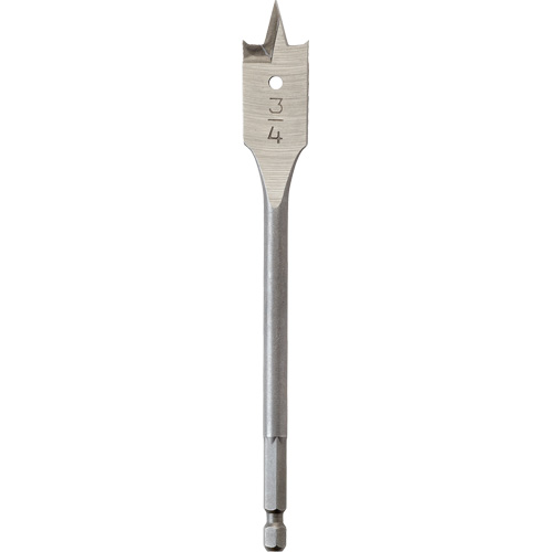 Flat Boring Bit, 3/4" Diameter, 1/4" Hex Shank, 6" Length Groupe Belzile Dickner