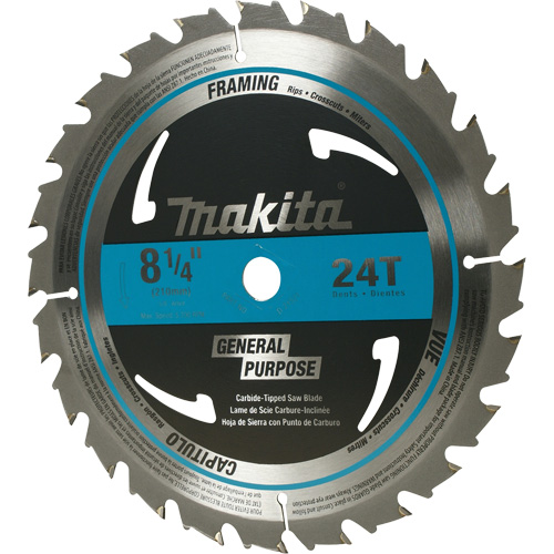 Carbide-Tipped Circular Framing Saw Blade, 8-1/4", 24 Teeth, Wood Use Groupe Belzile Dickner
