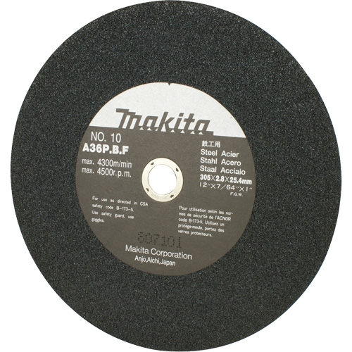 Abrasive Wheel for Cut Off Saws & Angle Cutters, 12" x 7/64", 1" Arbor, 4500 RPM Groupe Belzile Dickner