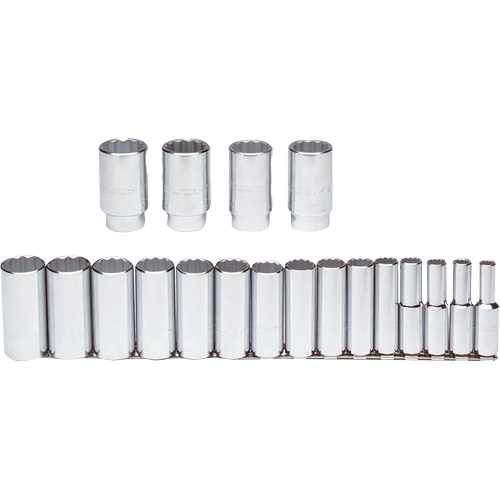 Jeu de douilles, 19 Mcx, Prise de 1/2", Profond Groupe Belzile Dickner