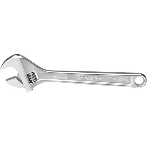 Adjustable Wrench, 12-1/8" L, 1-19/32" Max Width, Chrome Groupe Belzile Dickner