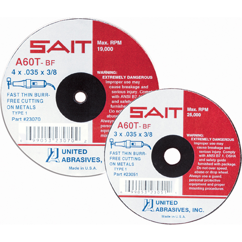 Cut-Off Wheel, 4" x 0.045", 5/8" Arbor, Type 27, Aluminum Oxide, 13500 RPM Groupe Belzile Dickner