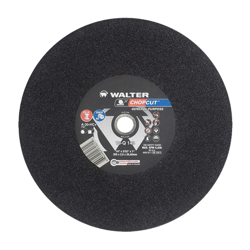 Meules &agrave; tronçonner Chopcut, 14" x 3/32", Arbre de 1", Type 1, Oxyde d'aluminium, 4400 Tr/min Groupe Belzile Dickner