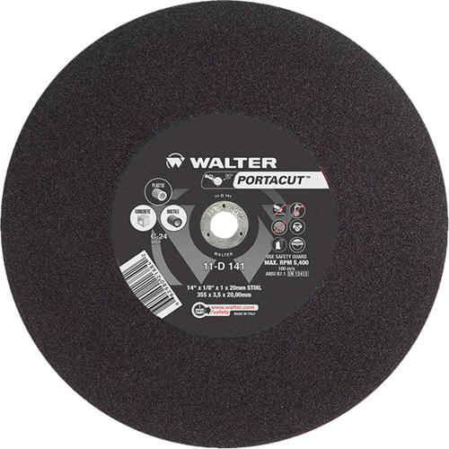 Portacut High Speed Cut-Off Wheel, 14" x 1/8", 3/4" Arbor, Type 1, Silicon Carbide, 5400 RPM Groupe Belzile Dickner