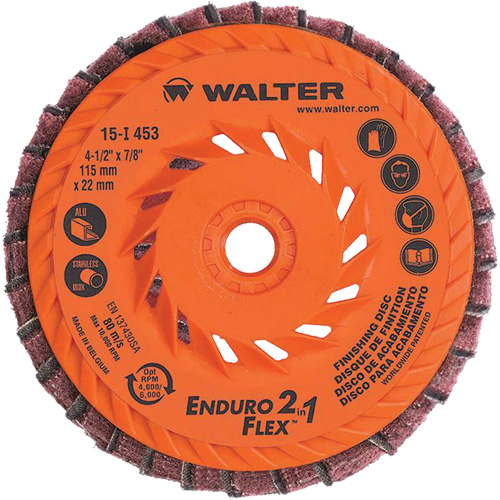 Meule &agrave; lamelles Enduro-Flex 2-in-1, 4-1/2" x 5/8"-11, Grain 80, C&eacute;ramique Groupe Belzile Dickner