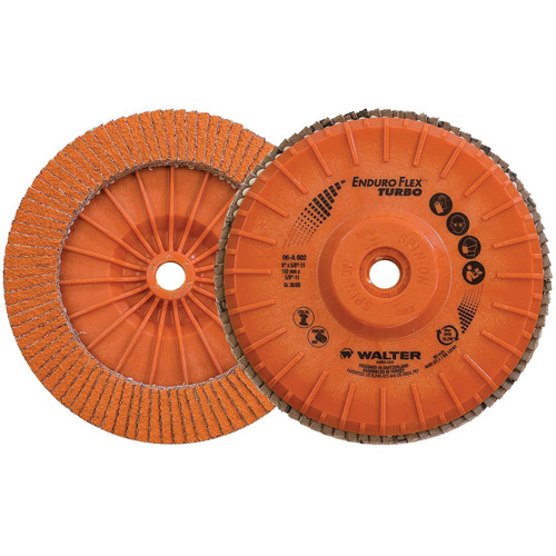 Disque &agrave; lamelles Turbo Enduro-Flex, 6" x 5/8"-11, Type 27S, Grain 36/60, C&eacute;ramique Groupe Belzile Dickner