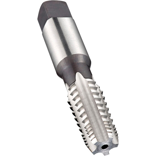 Taraud machine &agrave; denture altern&eacute;e pour tuyau, 3/8"-18, 5 cannelures, 80 mm lo, Conique, Acier rapide Groupe Belzile Dickner