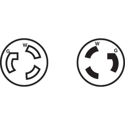 Prise mise &agrave; la terre verrouillable &agrave; deux bornes et trois fils, Nylon, 15 A, 250 V, L6-15P Groupe Belzile Dickner