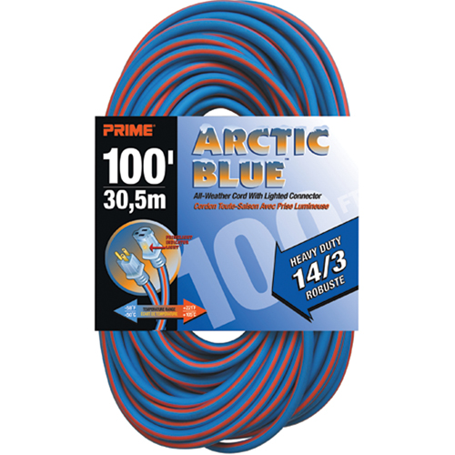 Cordon rallonge Arctic Blue, Toutes saisons, SJEOW, AWG 14/3, 13 A, 100' Groupe Belzile Dickner