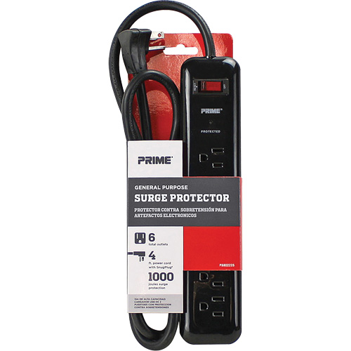 Surge Protector, 6 Outlets, 1000 J, 1875, 4' Cord Groupe Belzile Dickner