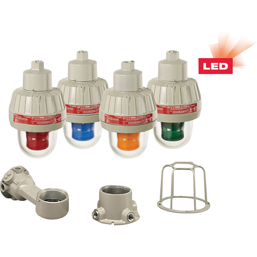 Explosion-Proof LED Warning Lights With XLT Technology, Continuous/Flashing, Red Groupe Belzile Dickner