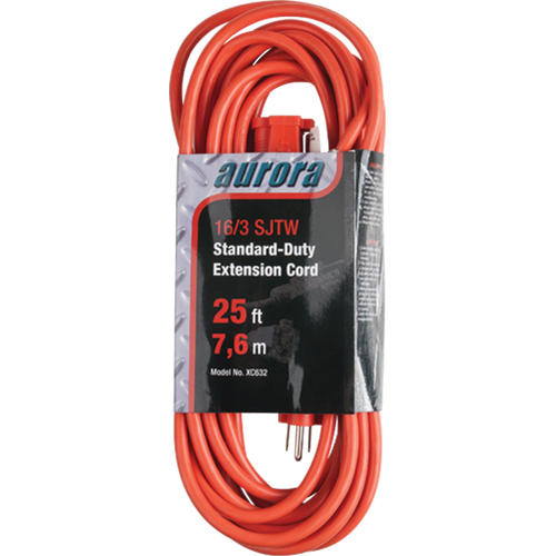 Extension Cord, Indoor/Outdoor, SJTW, 16/3 AWG, 13 A, 25' Groupe Belzile Dickner