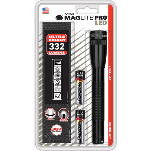 Lampes de poche Mini Pro, DEL, 332 lumens, Piles AA Groupe Belzile Dickner
