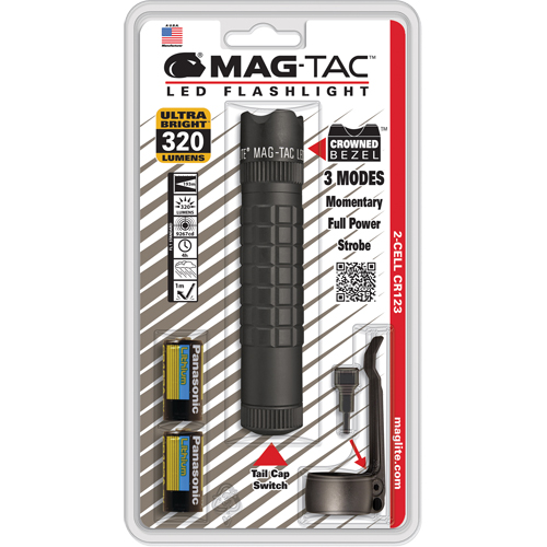 Lampes de poche tactiques Mag-Tac, DEL, 320 lumens, Piles CR123 Groupe Belzile Dickner