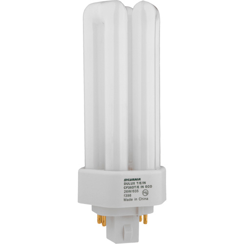 Dulux&reg; D/E/IN Amalgam Triple-Tube Compact Fluorescent Lamp, T (T4), 42 W, 3500 K, G24Q-4 Base, 16000 hrs. Groupe Belzile Dickner
