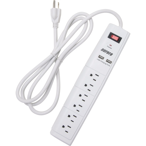 USB Charging Surge Protector, 6 Outlets, 1200 J, 1875 W, 6' Cord Groupe Belzile Dickner
